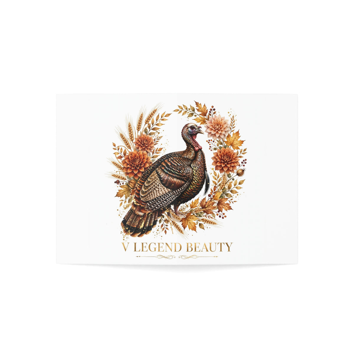 V Legend Beauty Thanksgiving Golden Turkey Greeting Card