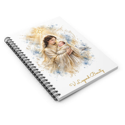 Christmas Carol Spiral Notebook | Silent Night Christian Journal | V Legend Beauty