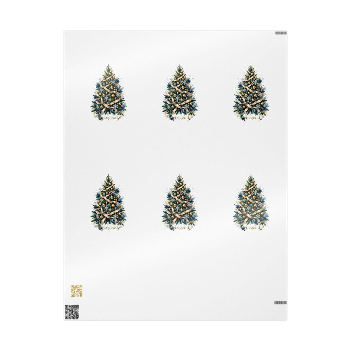 V Legend Beauty Golden Ribbon Christmas Tree Luxury Wrapping Paper