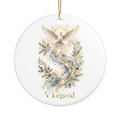 V Legend Beauty White Christmas Christian Ornament