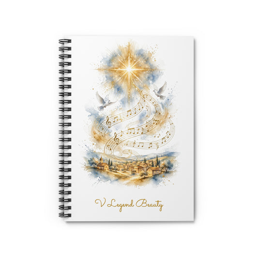 Christmas Carol Spiral Notebook | O Holy Night Christian Journal | V Legend Beauty