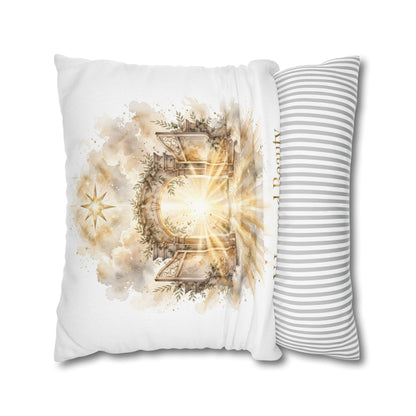 V Legend Beauty White Christian Faith Throw Pillow – Heavens Gate Home Decor – Large 28"