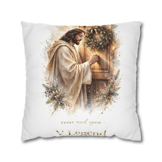 V Legend Beauty Jesus Knocking Door Christmas Throw Pillow – Large