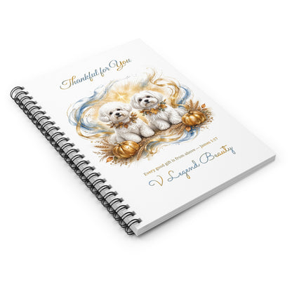 Thanksgiving Spiral Notebook | Thankful for You Christian Journal | V Legend Beauty