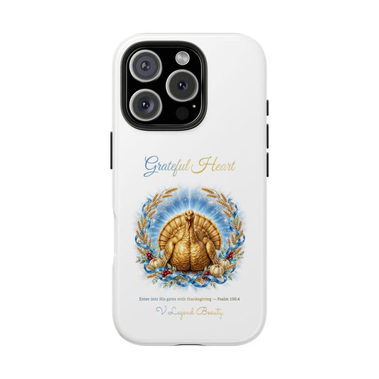 Grateful Heart Golden Turkey Phone Case | Thanksgiving Christian Gift | V Legend Beauty