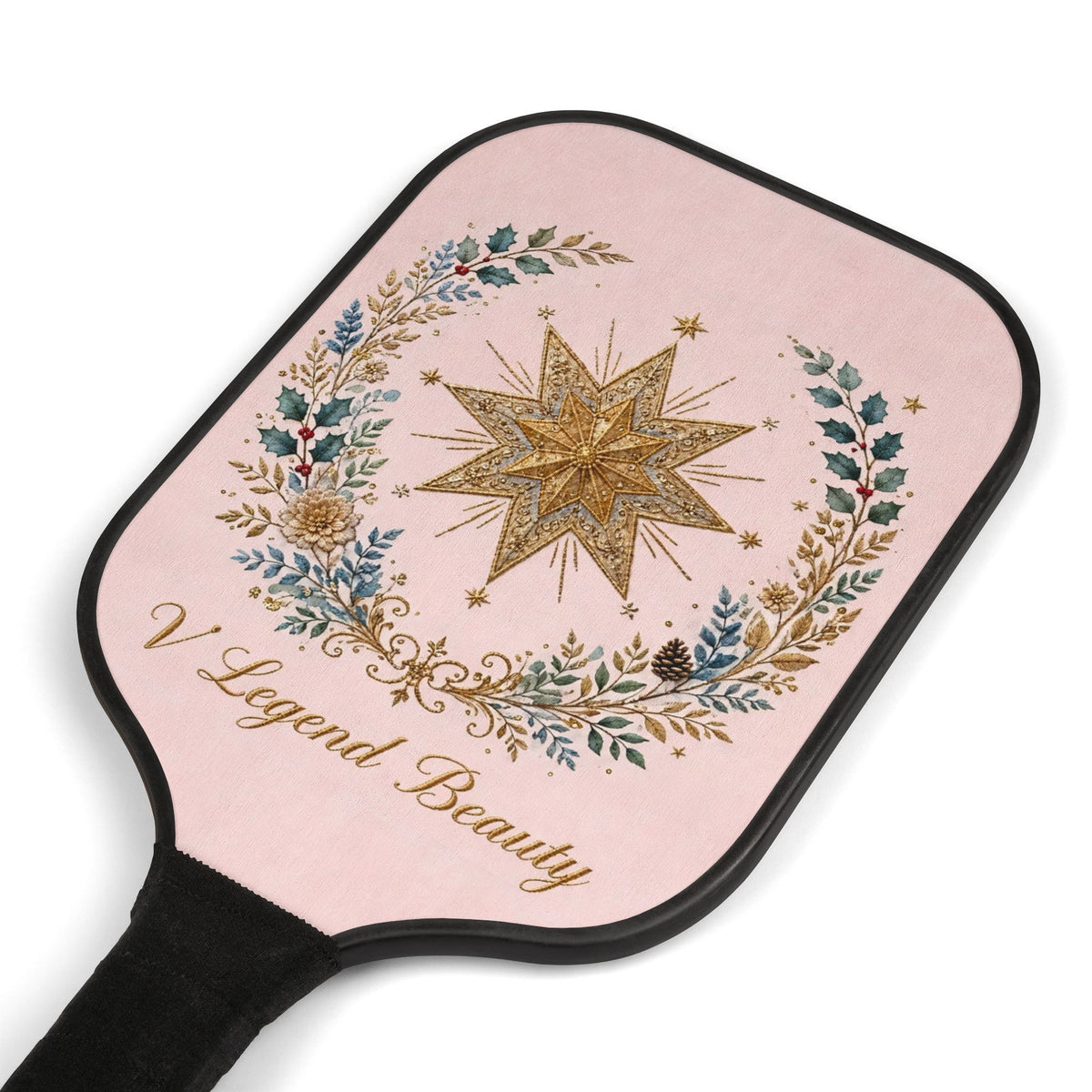 V Legend Beauty Embroidered Bethlehem Star Pickleball Paddle Set – Pink