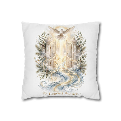 V Legend Beauty White Christian Faith Throw Pillow – Heavenly Gates Water Home Decor – Small 14"