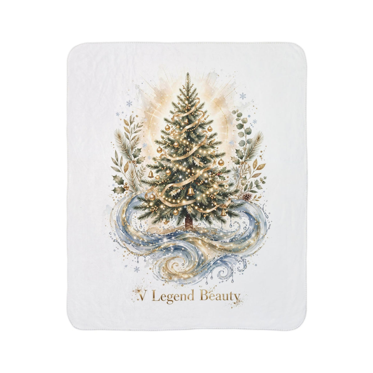V Legend Beauty White Christmas Christian Blanket – Christmas Tree Water Cozy Sherpa Throw