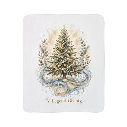 V Legend Beauty White Christmas Christian Blanket – Christmas Tree Water Cozy Sherpa Throw