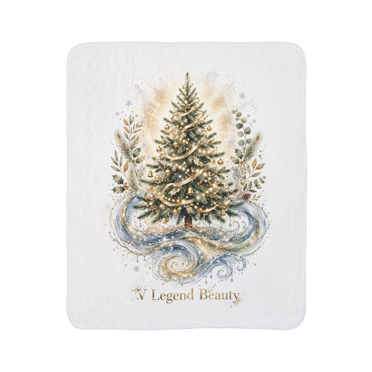 V Legend Beauty White Christmas Christian Blanket – Christmas Tree Water Cozy Sherpa Throw