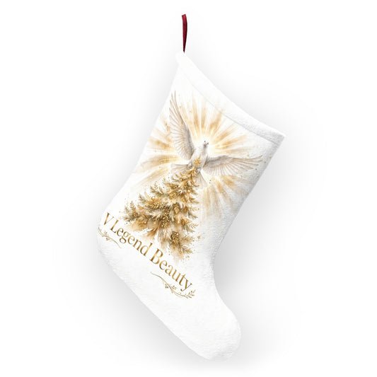 V Legend Beauty White Christmas Christian Stocking