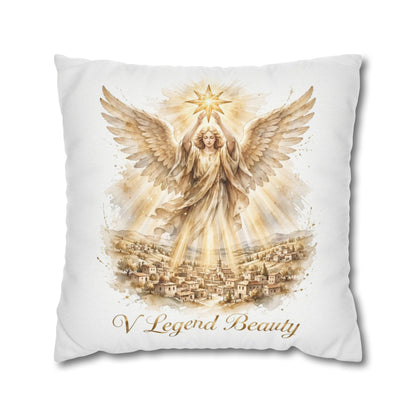 V Legend Beauty White Christian Faith Throw Pillow – Angel Star Home Decor – Large 28"