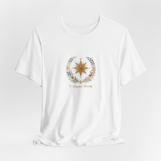V Legend Beauty Embroidered Bethlehem Star T-Shirt – White