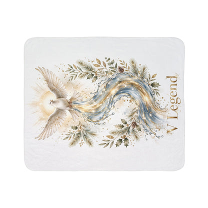 V Legend Beauty White Christmas Christian Blanket – Christmas Dove Cozy Sherpa Throw