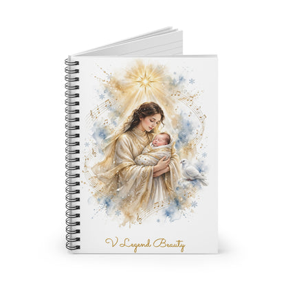Christmas Carol Spiral Notebook | Silent Night Christian Journal | V Legend Beauty