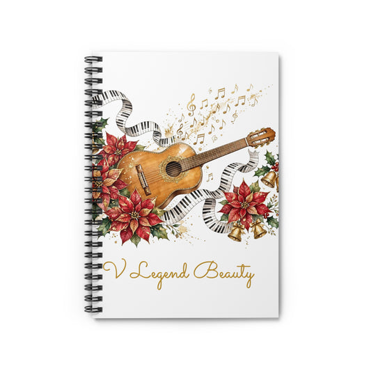 Christmas Carol Spiral Notebook | Feliz Navidad Christian Journal | V Legend Beauty