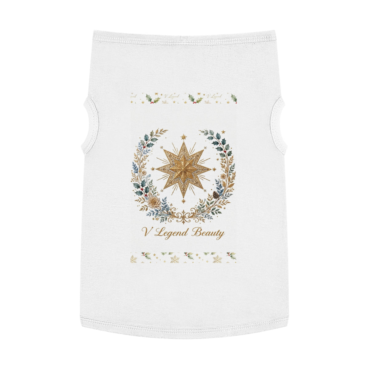 V Legend Beauty Christmas Print Pet Tank Top