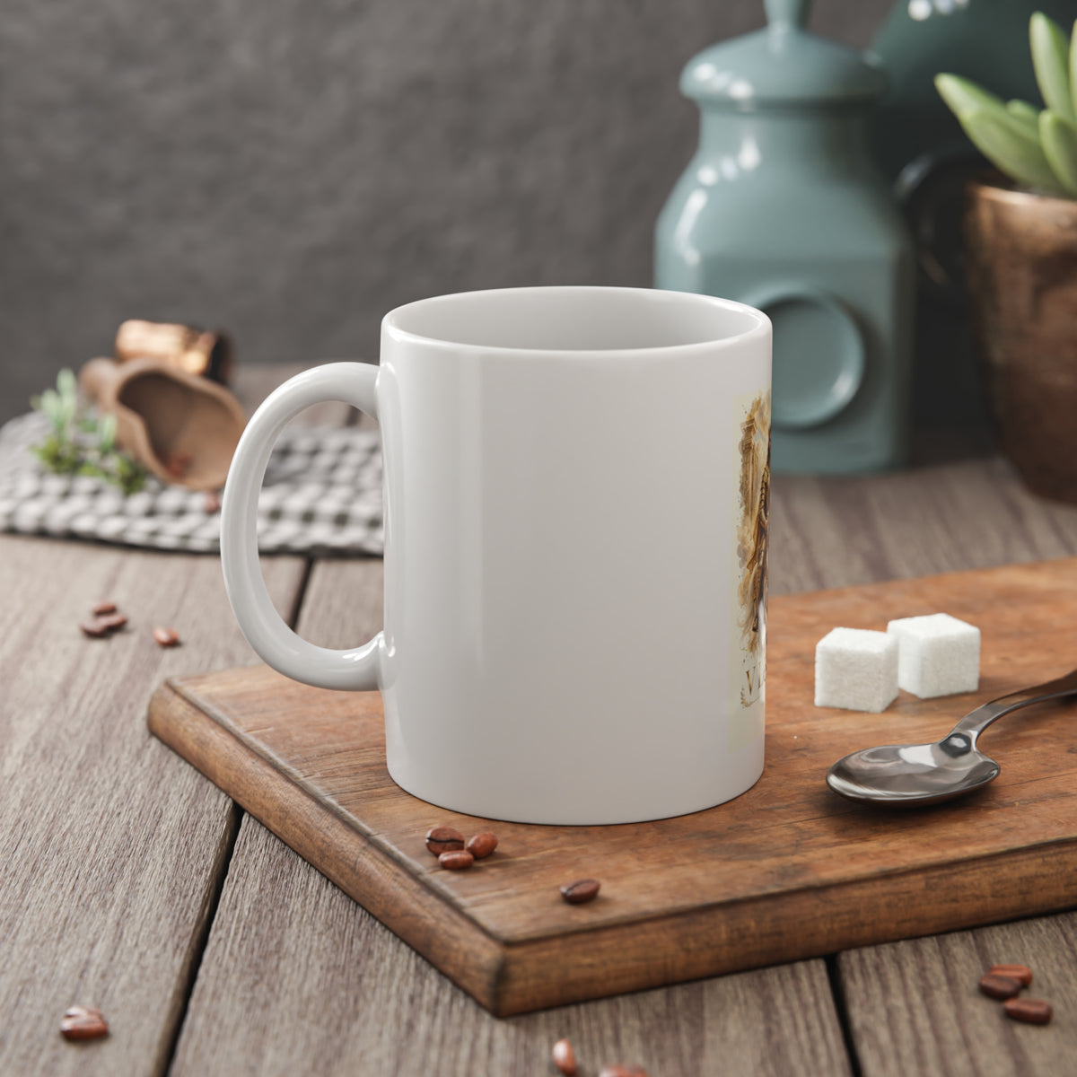 V Legend Beauty | Golden Armor Jesus White Horse Coffee Mug