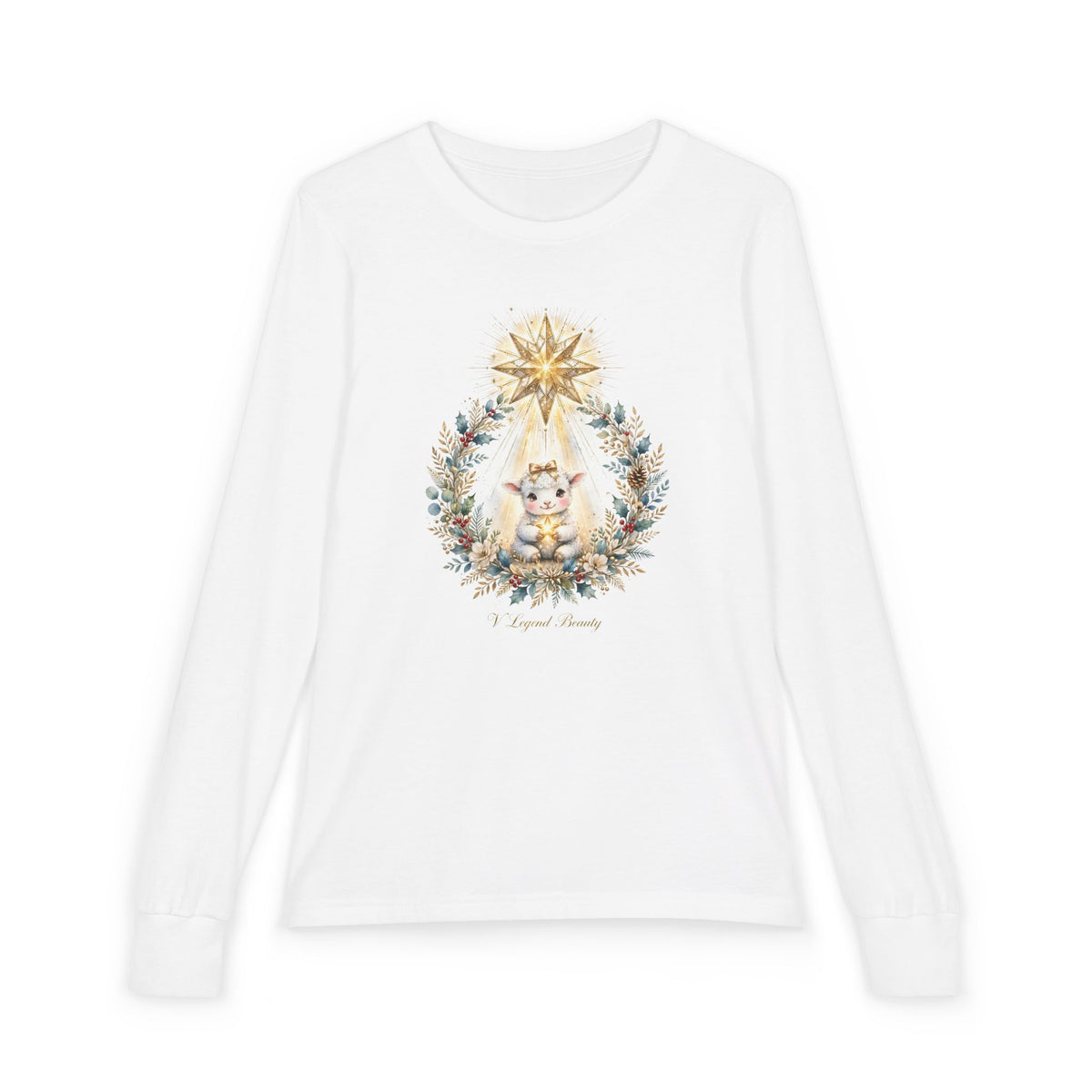 Bethlehem Star Lamb Sister Long Sleeve Kids T-Shirt