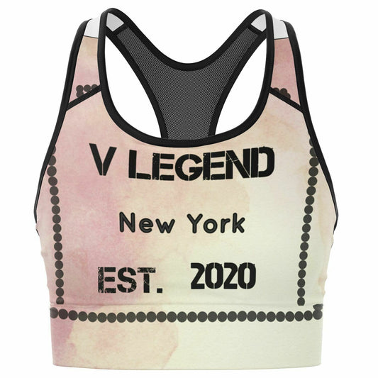 V Legend Beauty Fashion Logo Mesh Padded Sports Women Bra~ For Customers & Fans