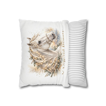 V Legend Beauty White Christian Faith Throw Pillow – Christmas Horse Home Decor – Small 14"