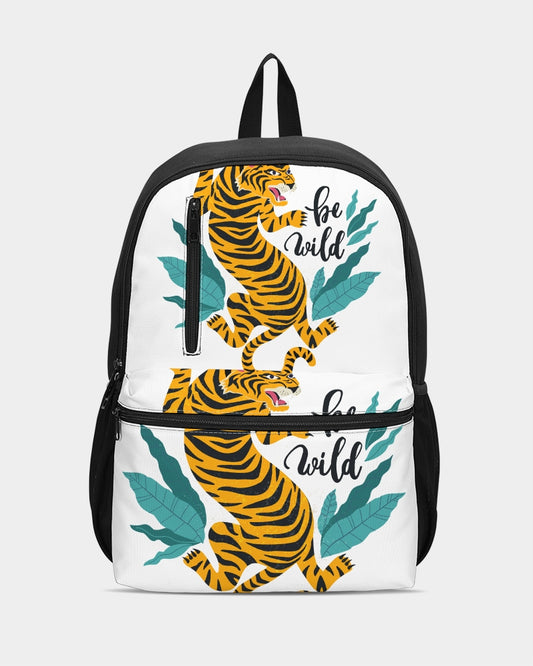 V Legend Tiger Images Duo-Zip Front Canvas Backpack