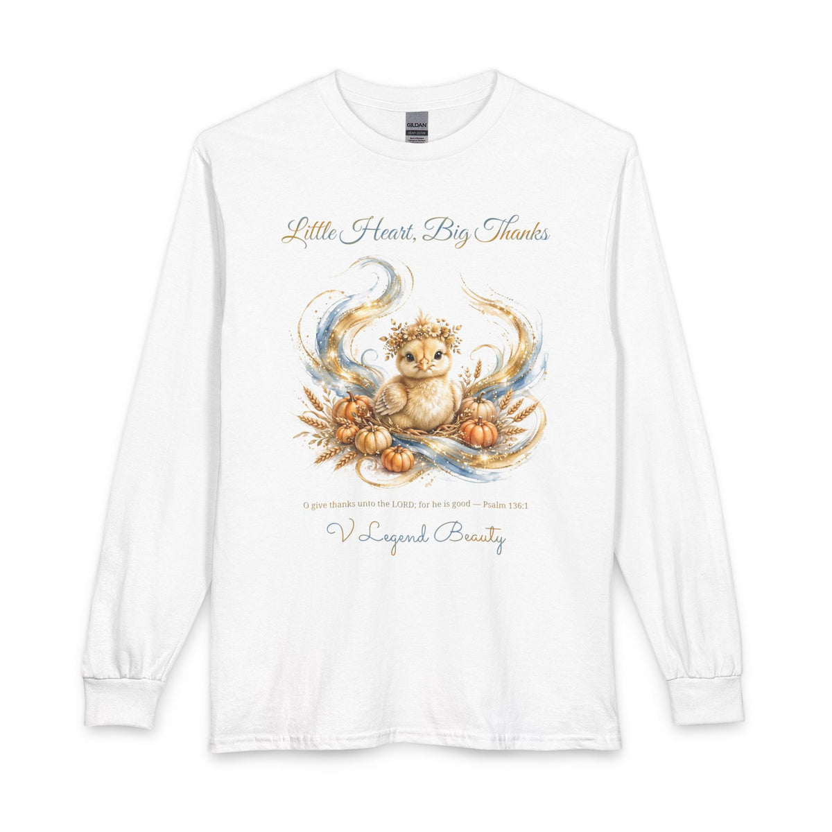Thanksgiving Long Sleeve Shirt for Women | Little Heart, Big Thanks Christian Gift | V Legend Beauty