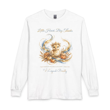 Thanksgiving Long Sleeve Shirt for Women | Little Heart, Big Thanks Christian Gift | V Legend Beauty