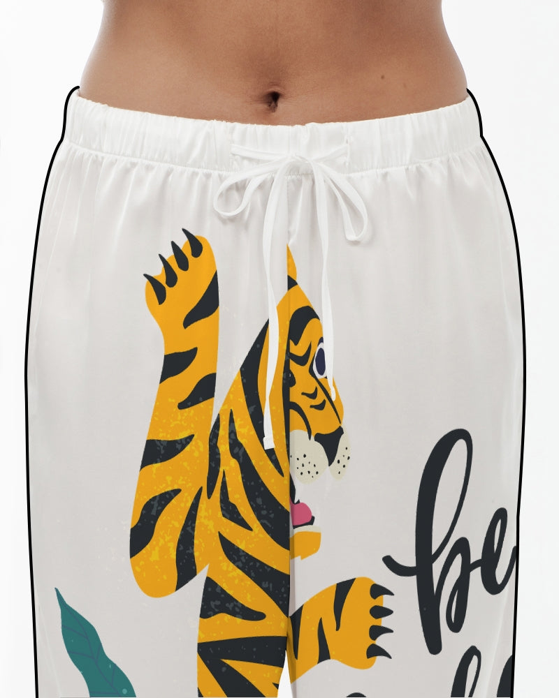 V Legend Gift:Tiger Images Women's Satin Pajama Pants