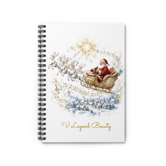 Christmas Carol Spiral Notebook | Santa Claus Is Comin' to Town Christian Journal | V Legend Beauty