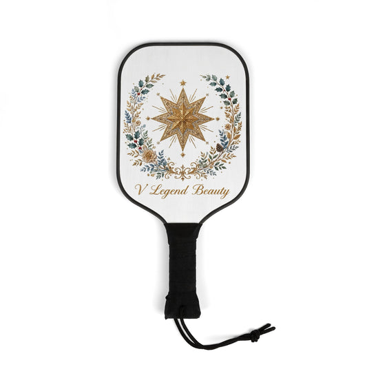 V Legend Beauty Embroidered Bethlehem Star Pickleball Paddle Set – White