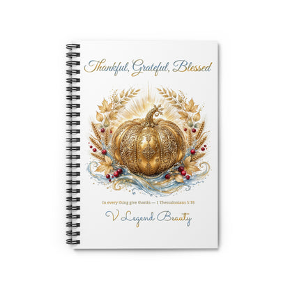 Thanksgiving Spiral Notebook | Thankful, Grateful, Blessed Christian Journal | V Legend Beauty
