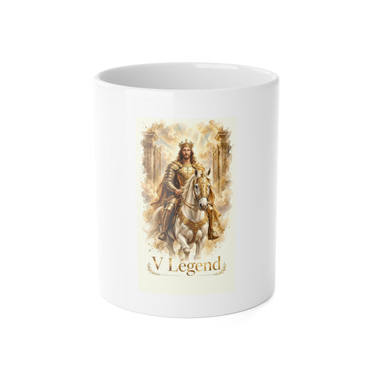 V Legend Beauty | Golden Armor Jesus White Horse Coffee Mug