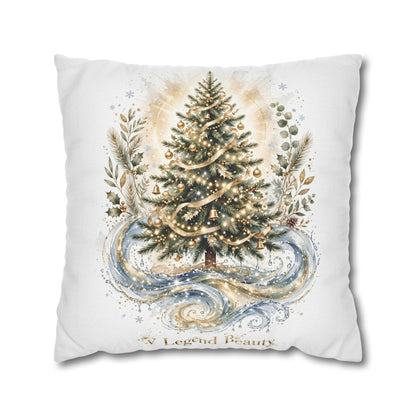 V Legend Beauty White Christian Faith Throw Pillow – Christmas Tree Water Home Decor – Large 28"