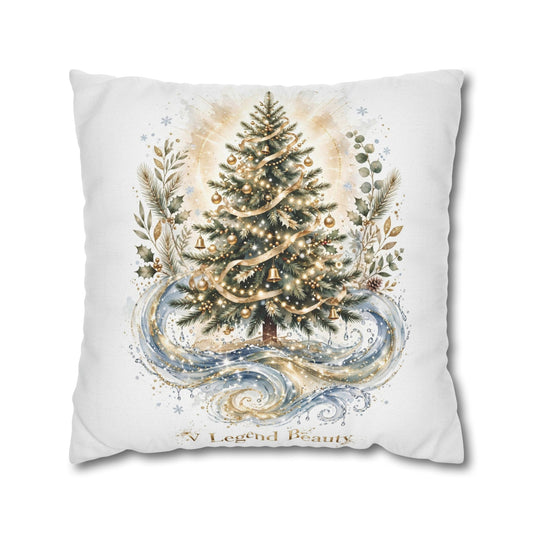 V Legend Beauty White Christian Faith Throw Pillow – Christmas Tree Water Home Decor – Large 28"