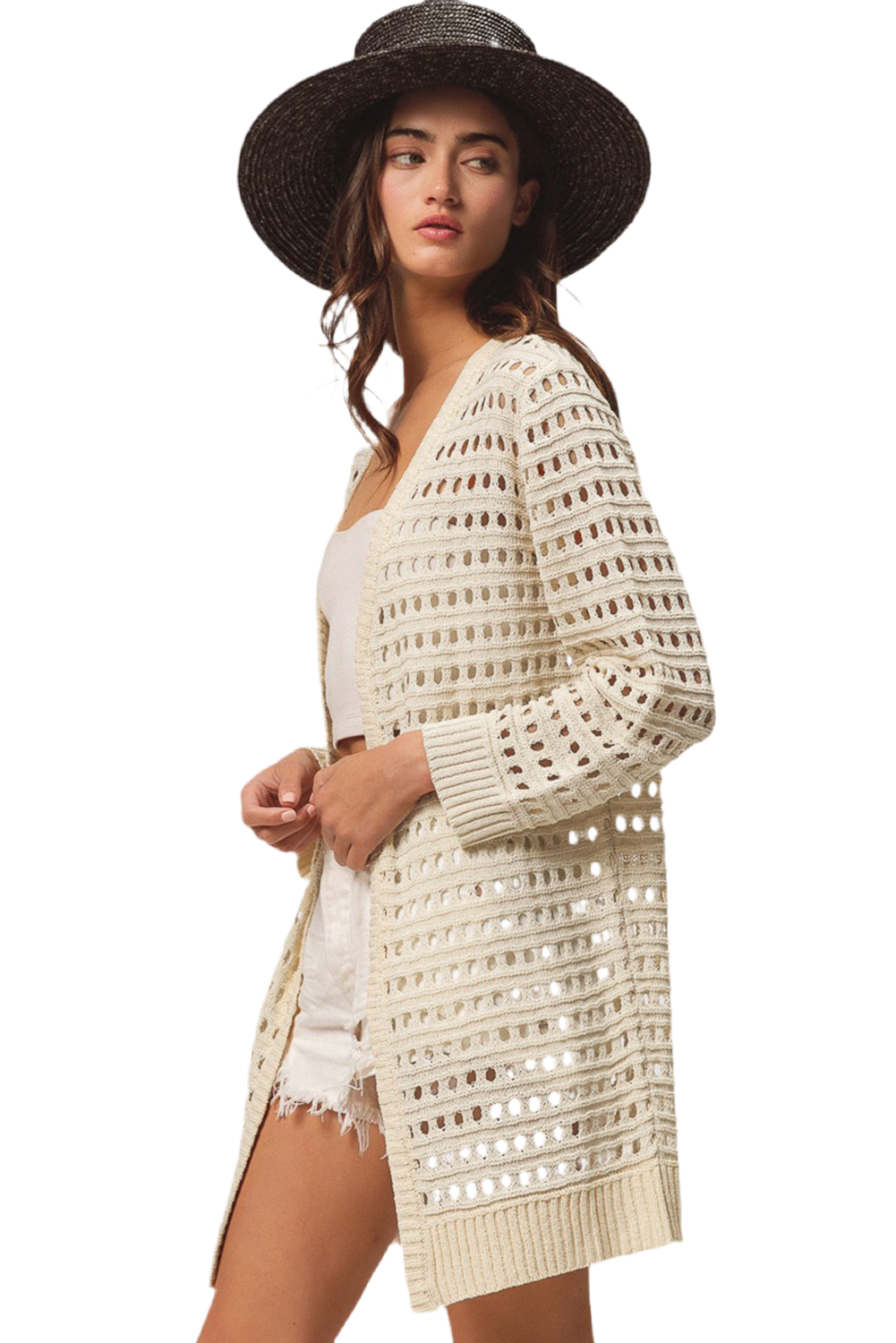 V Legend Cozy Solid Color Knit Duster Cardigan