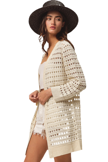 V Legend Cozy Solid Color Knit Duster Cardigan