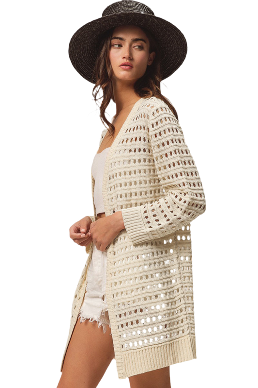 V Legend Cozy Solid Color Knit Duster Cardigan