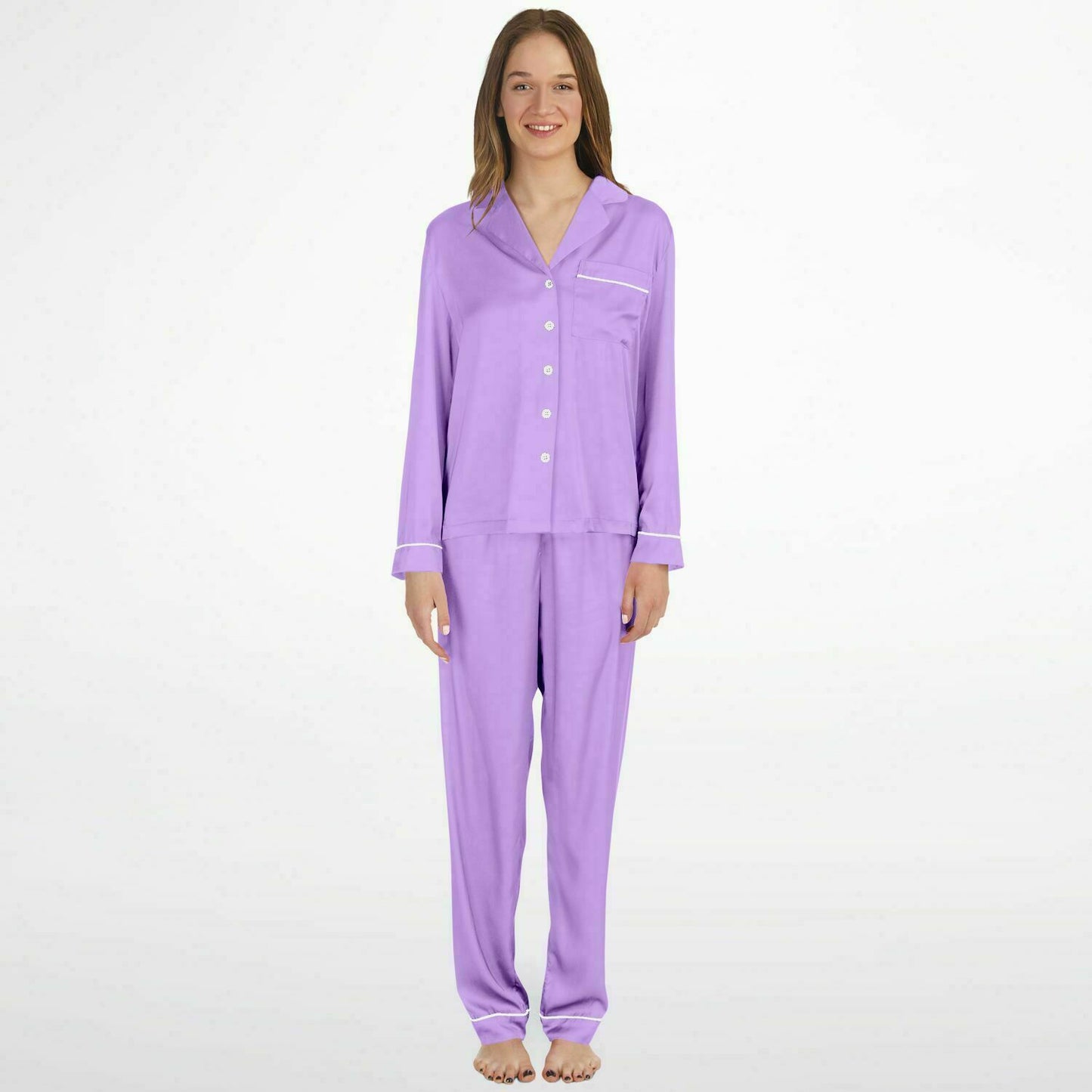 V Legend Women's Satin Pajamas - Luxury Purple (Mother Love 6 Colors)