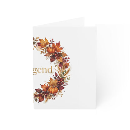 V Legend Beauty Thanksgiving Harvest Wreath Greeting Card