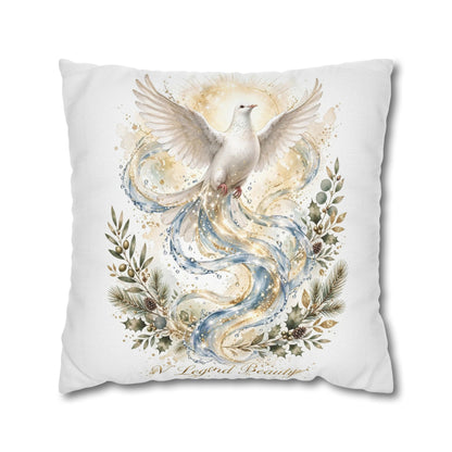V Legend Beauty White Christian Faith Throw Pillow – Dove Water Home Decor – Large 28"