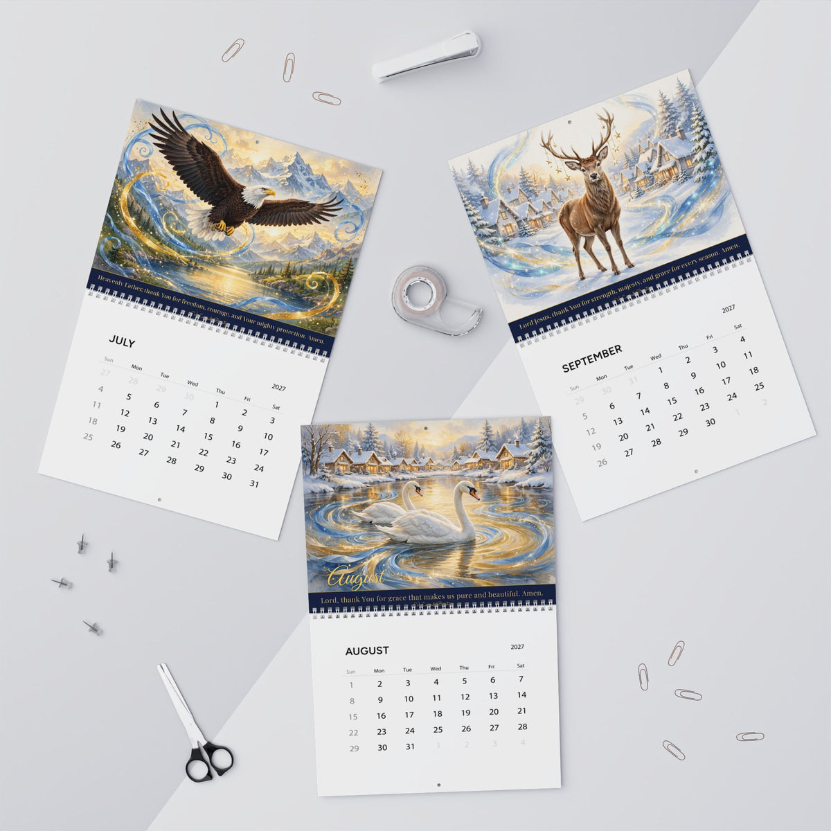 2027 Wall Calendar | Couture Animal Art Calendar | V Legend Beauty