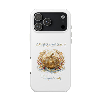 Thankful, Grateful, Blessed Phone Case | Thanksgiving Christian Gift | V Legend Beauty