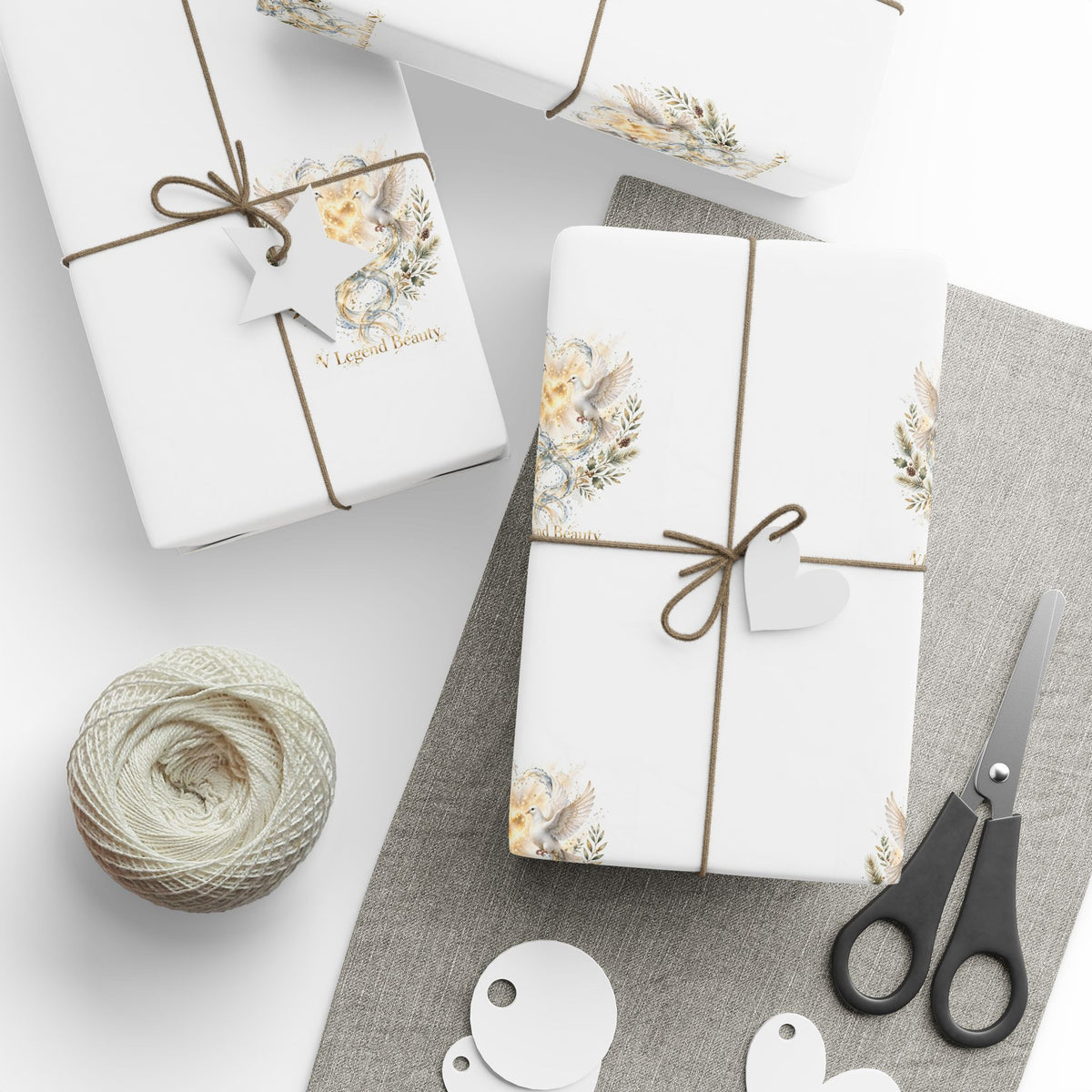 V Legend Beauty Two Doves Luxury Wrapping Paper