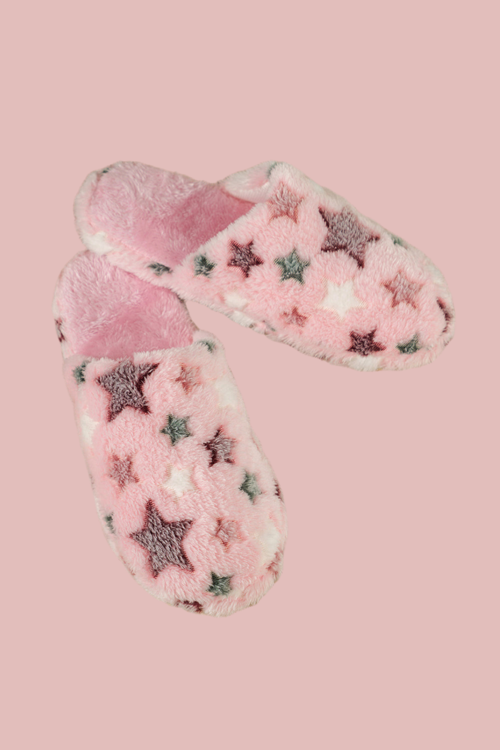 V Legend Star Pattern Plush Home Slippers