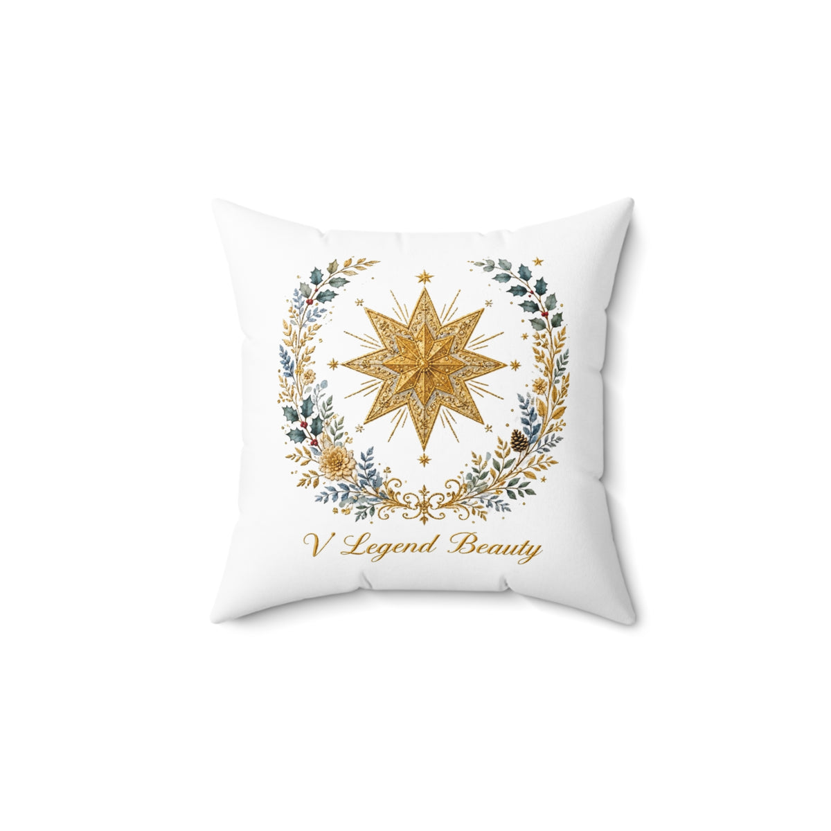 V Legend Beauty Embroidered Bethlehem Star Pillow – 14x14