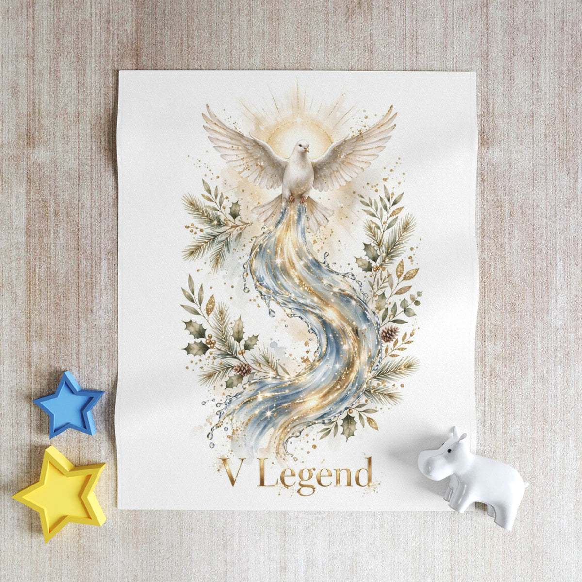 V Legend Beauty White Christmas Christian Blanket – Christmas Dove Cozy Throw