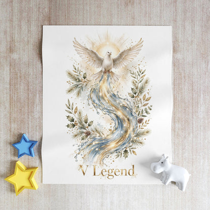 V Legend Beauty White Christmas Christian Blanket – Christmas Dove Cozy Throw