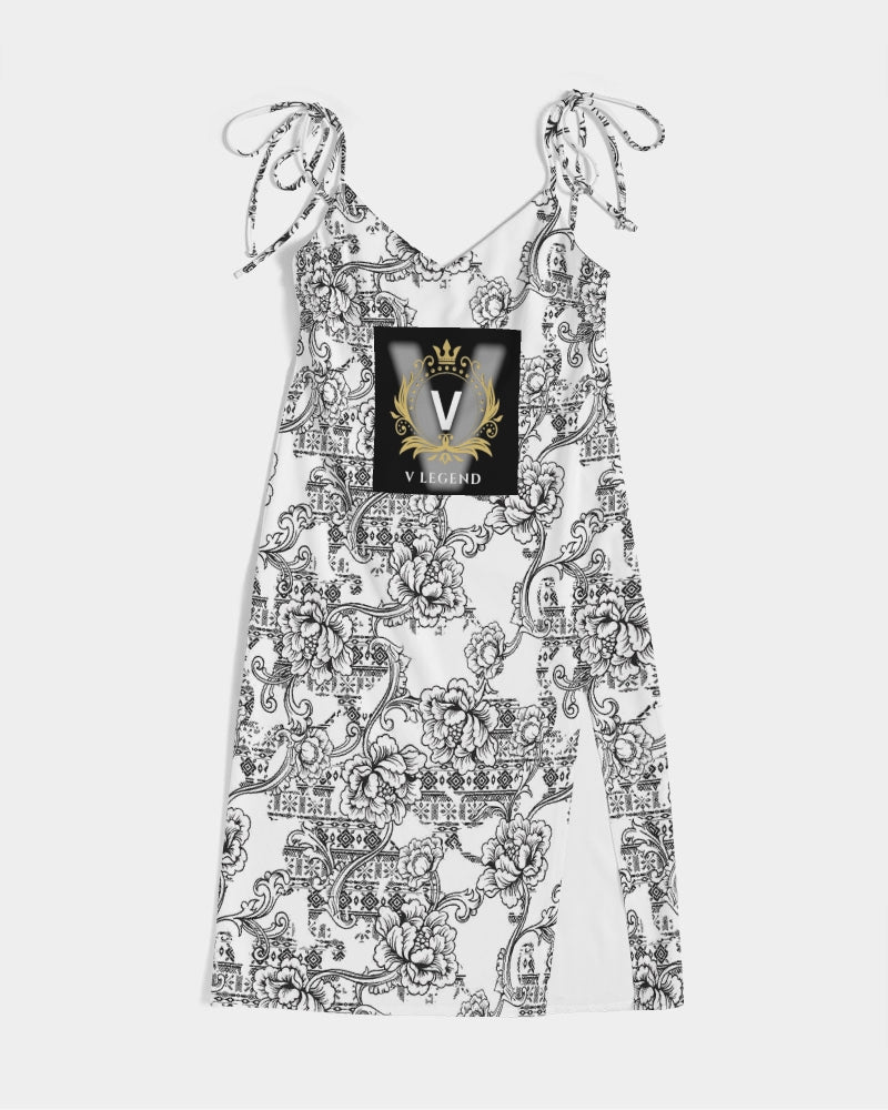 V Legend Make it Happen  Women's All-Over Print Tie Strap Split Dress