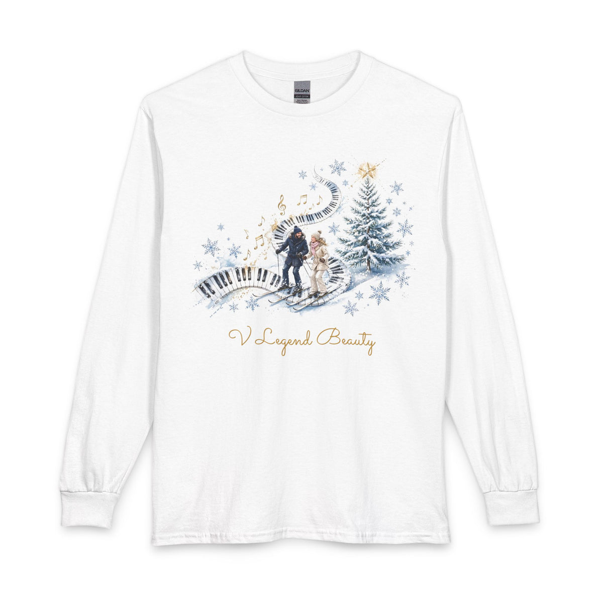 Christian Christmas Long Sleeve Shirt | Winter Wonderland White Graphic Tee | V Legend Beauty